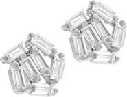 Adornia Baguette CZ Cluster Stud Earrings