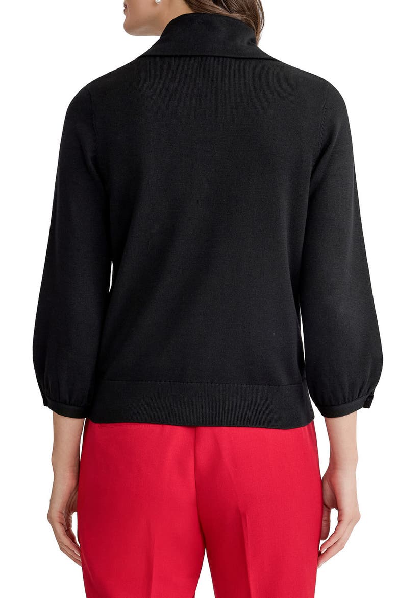 Turn Back Collar Cardigan, Alternate, color, BLACK
