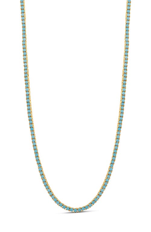 SHYMI Classic Turquoise Tennis Necklace in Gold at Nordstrom, Size 16"