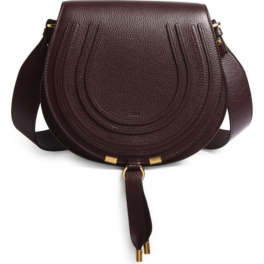 Chloé Large Marcie Leather Crossbody Bag In Brown