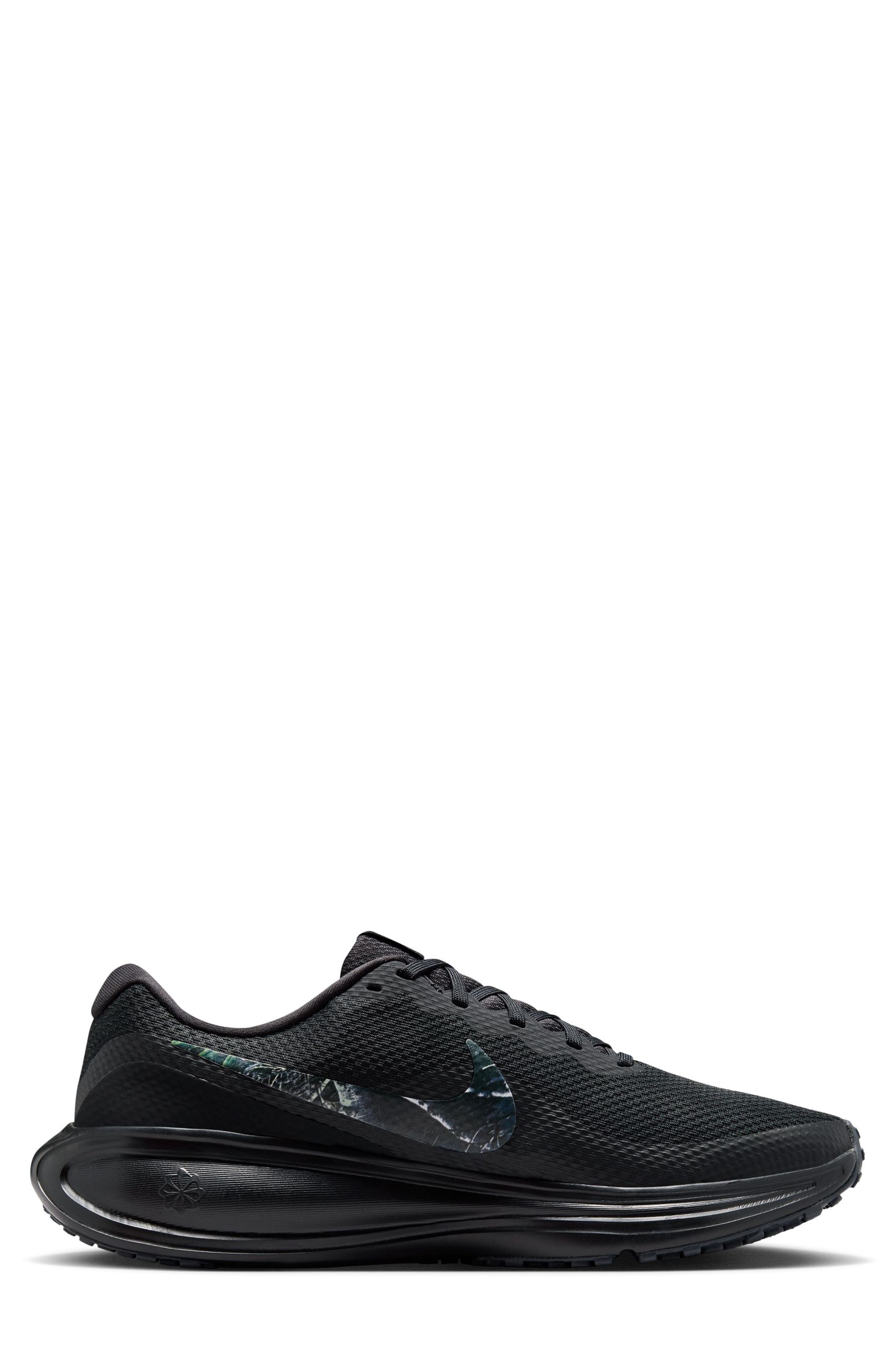Revolution 8 Print Running Shoe, Alternate, color, BLACK/ WHITE/ IRON GREY