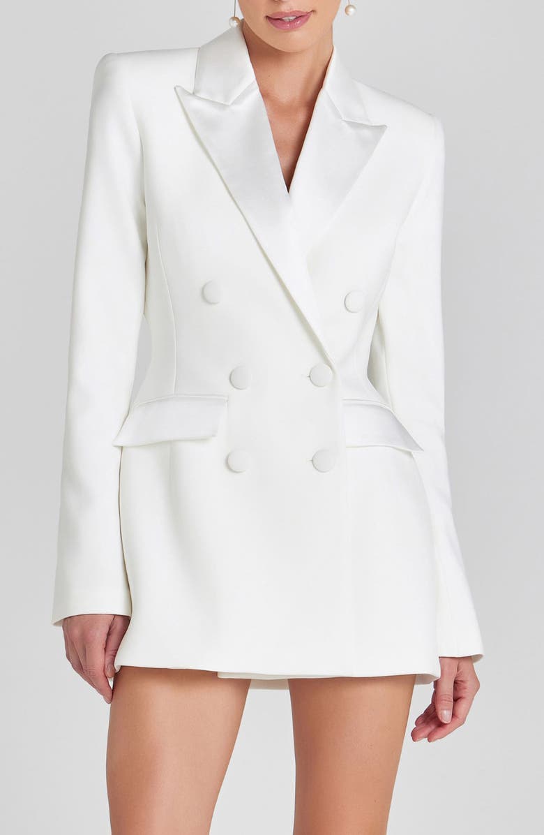 NADINE MERABI Monica Double Breasted Blazer, Main, color, White
