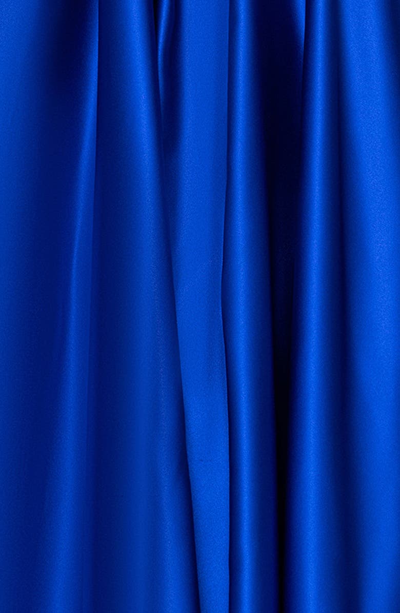 Blondie Nites Bead Detail Strapless Satin Gown, Alternate, color, Royal