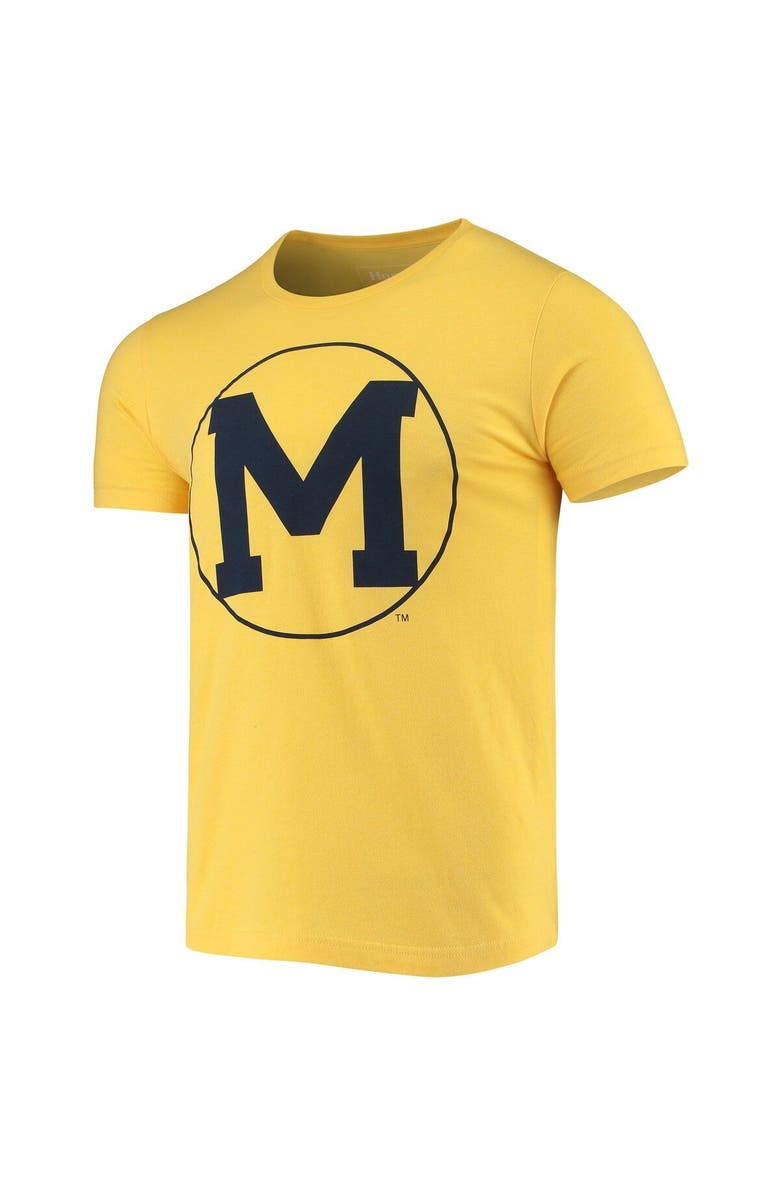 HOMEFIELD Men's Homefield Heathered Maize Michigan Wolverines Vintage Block M T-Shirt, Alternate, color,