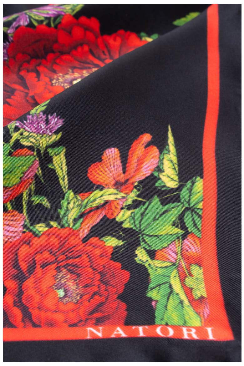 Imperial Silk Scarf Dragon Print, Alternate, color, Black