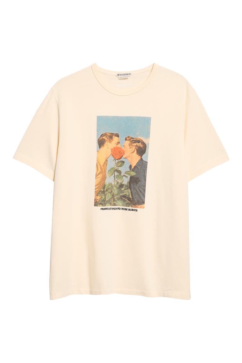 Kissing by the Rose Bush Graphic T-Shirt, Main, color, ECRU