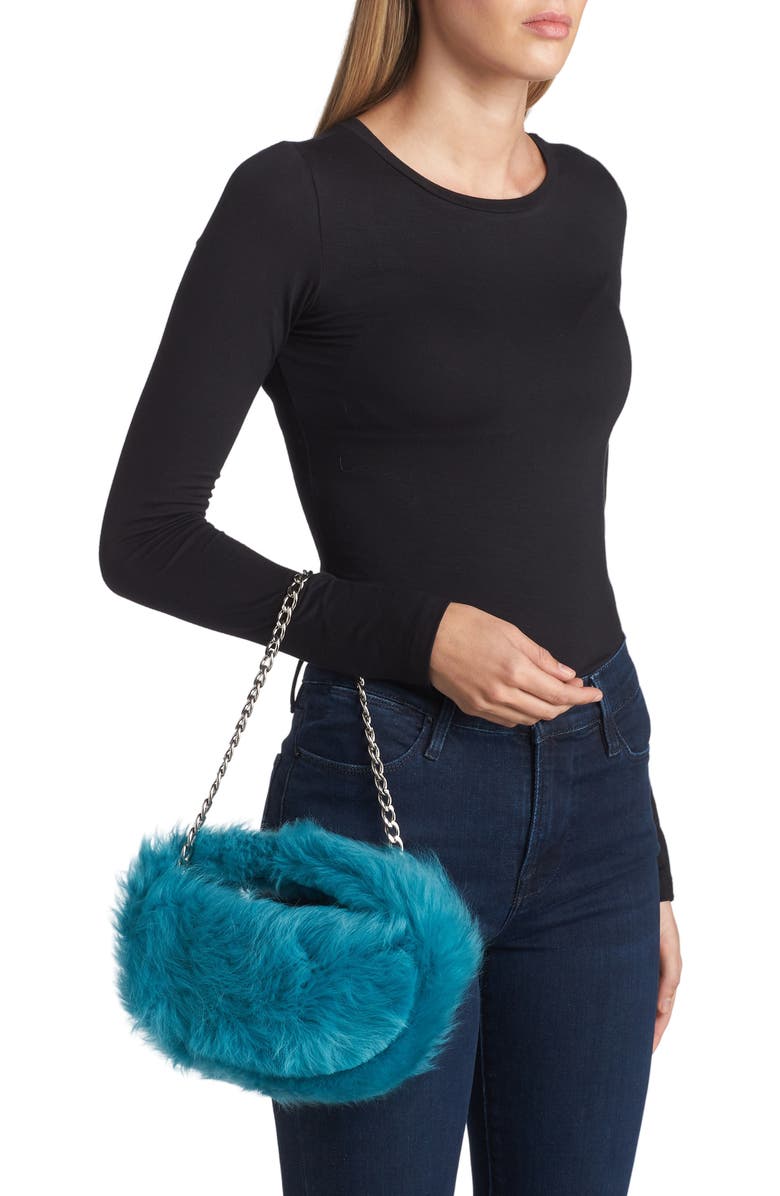 By Far Baby Cush Genuine Toscana Shearling Top Handle Bag, Alternate, color,