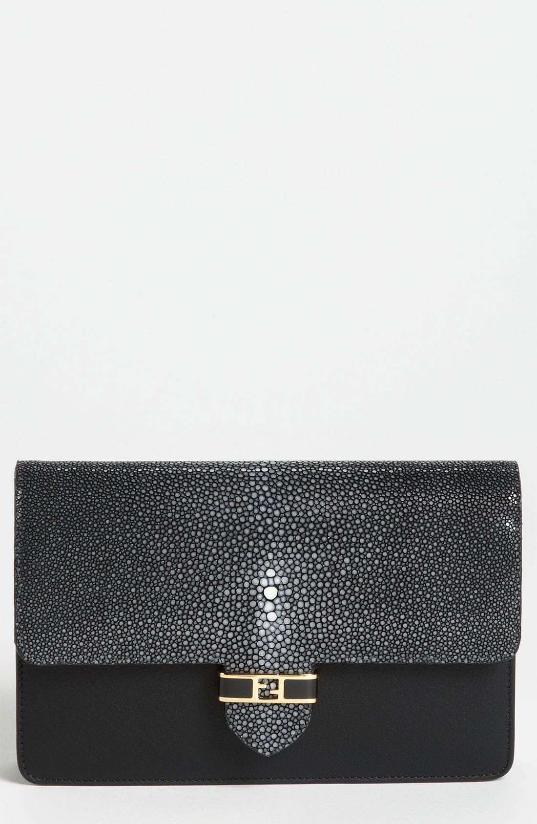 Fendi '2Jours' Genuine Stingray & Leather Clutch (Women) | Nordstrom