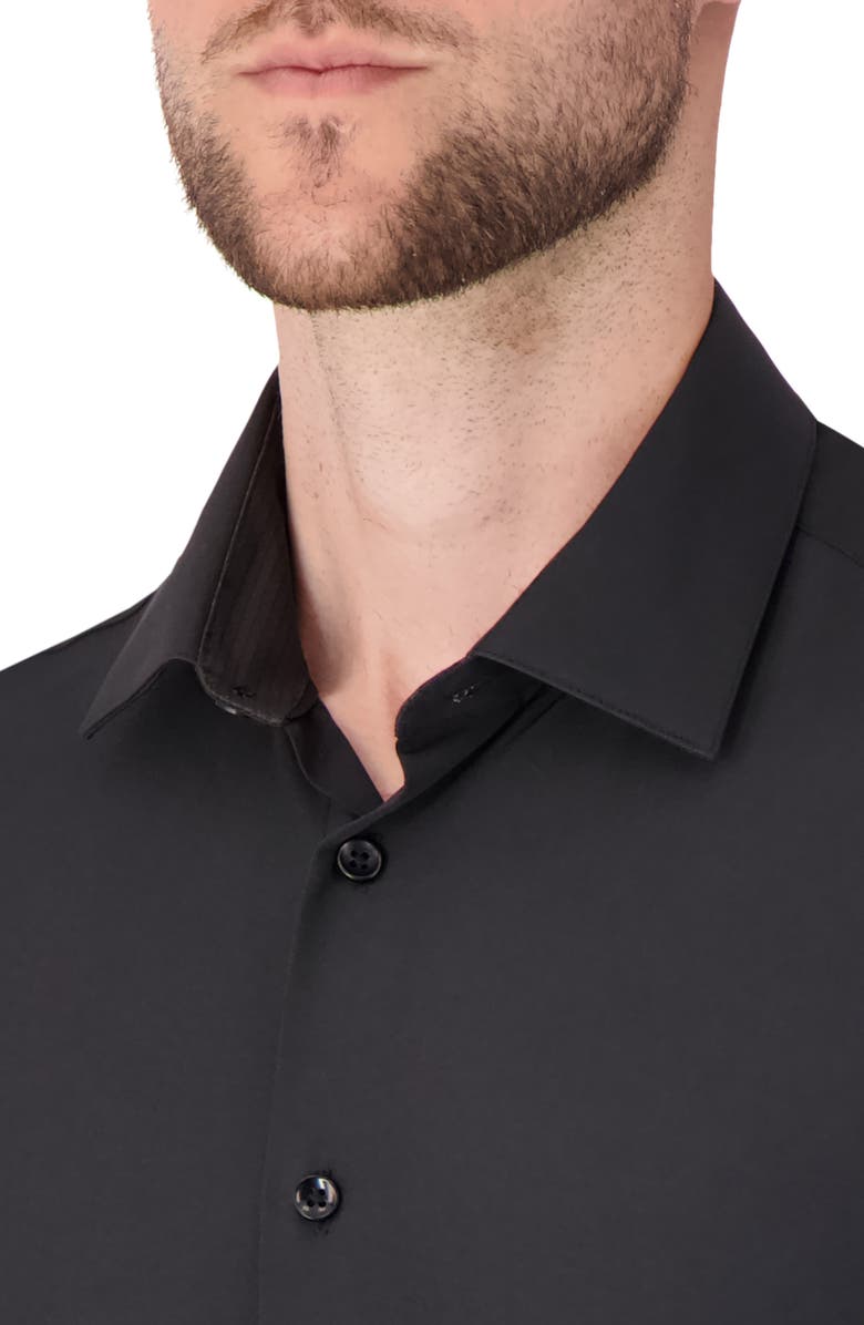 Report Collection Solid Slim Fit Stretch Dress Shirt, Alternate, color, 09 Black