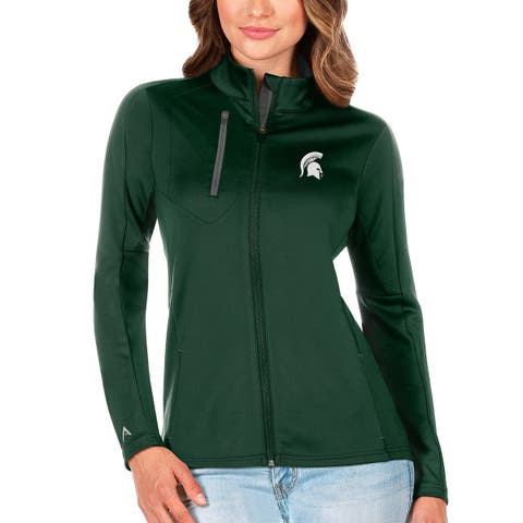 Women's Antigua Green/Graphite Michigan State Spartans Generation Full-Zip Jacket