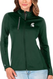 ANTIGUA Women's Antigua Green/Graphite Michigan State Spartans Generation Full-Zip Jacket