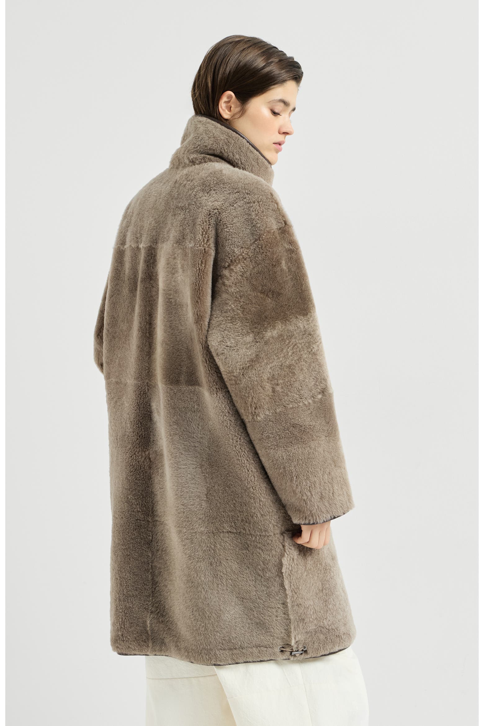 Expertise Reveral Effect Brunello Cucinelli Reversible Shearling Coat With Monili (Women ...