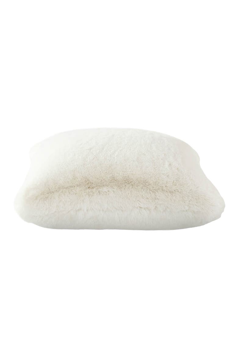 Faux Fur Accent Pillow, Alternate, color, WHITE