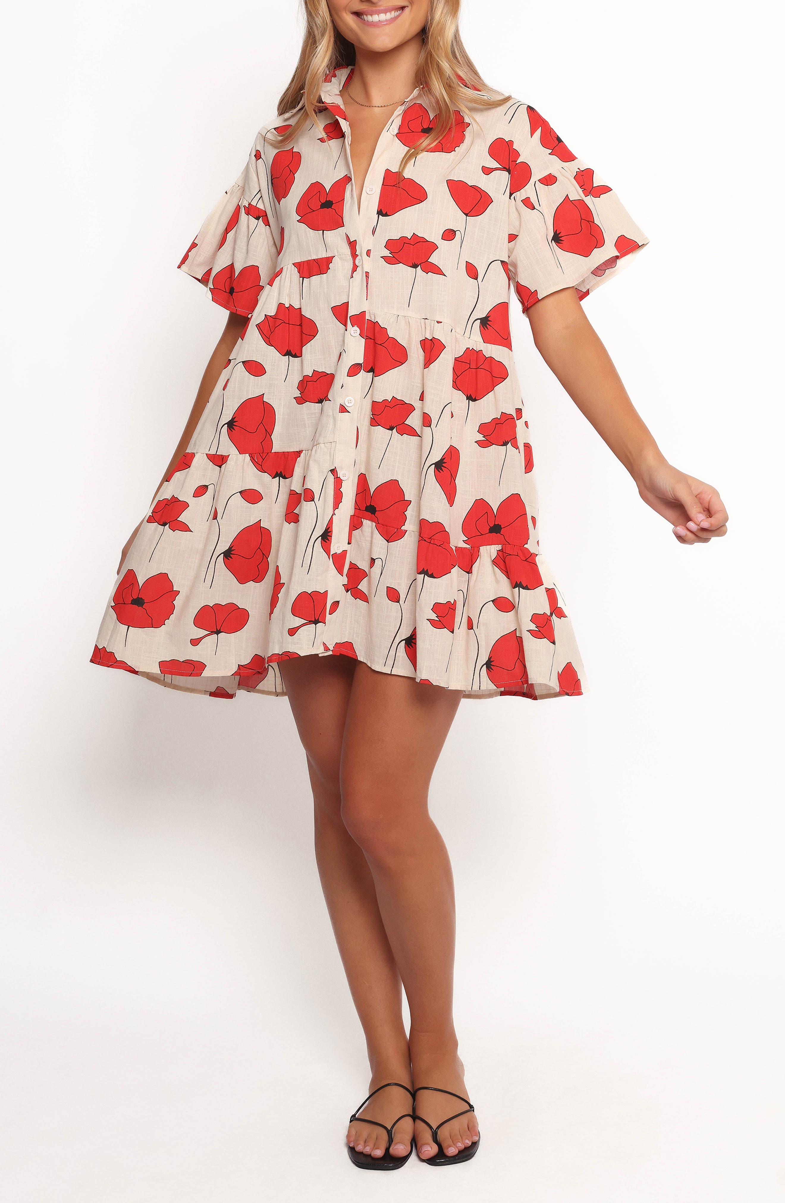 Petal & Pup Floral Button-Up Shirtdress