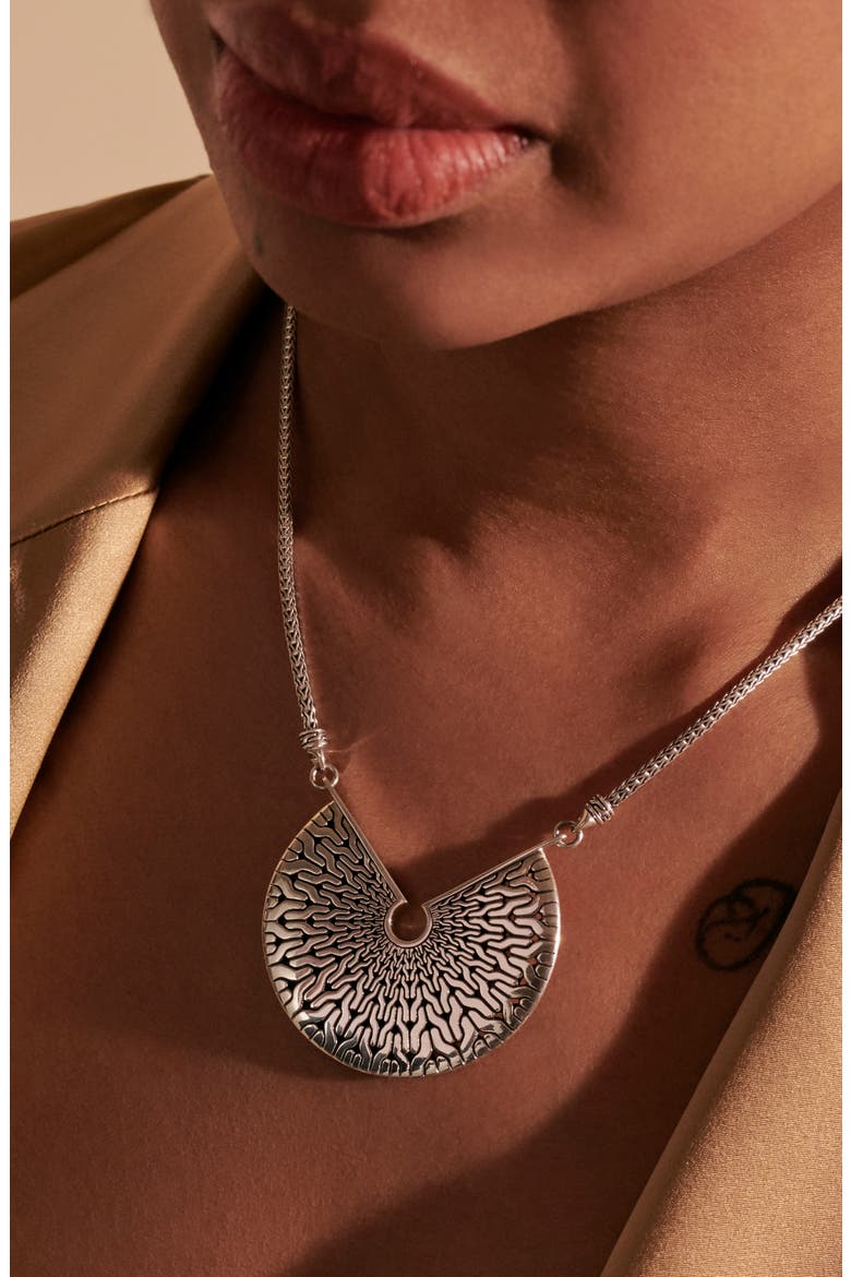 Classic Chain Radial Statement Necklace, Alternate, color, SILVER