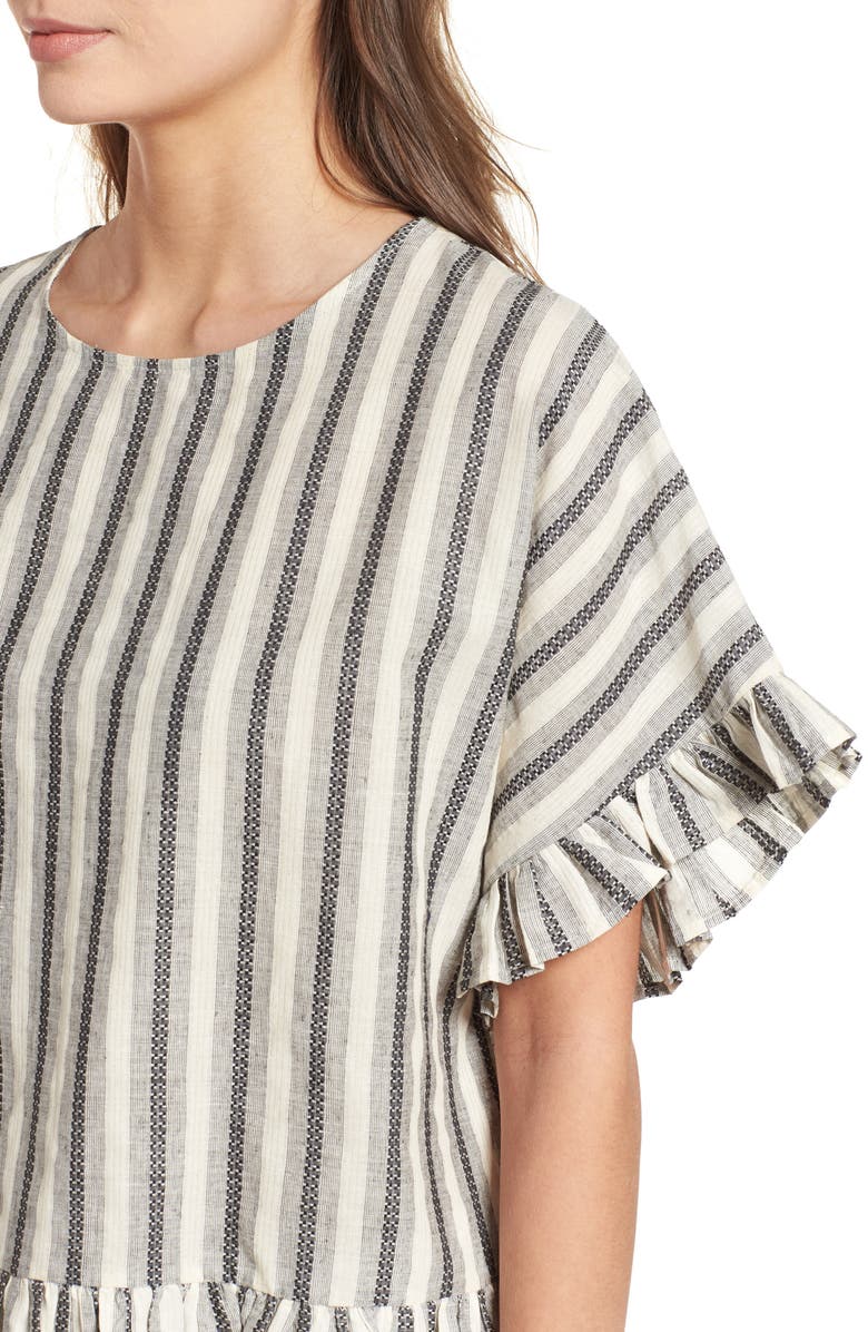 BP. Stripe Ruffle Trim Top, Alternate, color, 