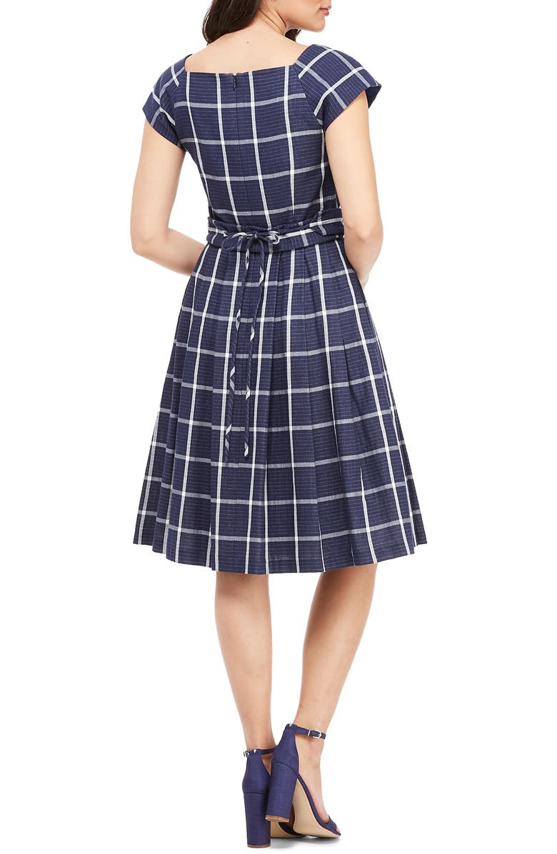 Gal Meets Glam Collection Karen Square Neck A-Line Dress, Alternate, color, 