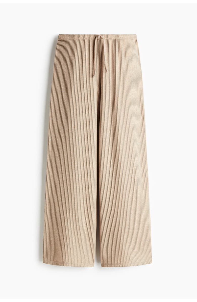 H&M Wide Rib-knit Trousers, Main, color, 