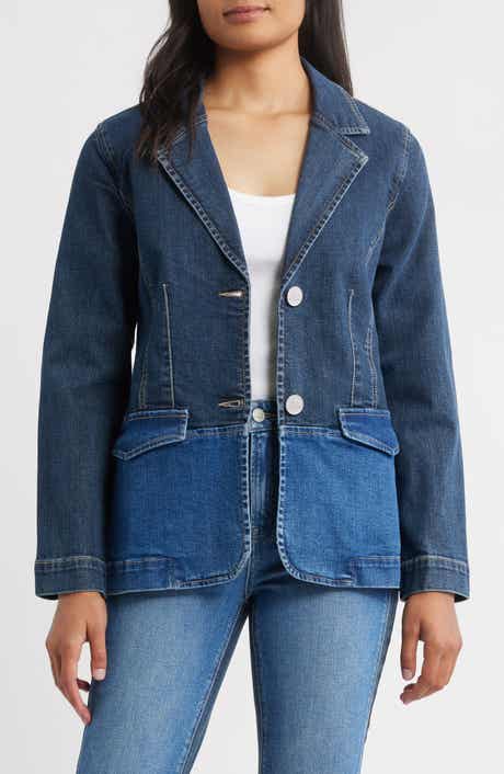 CITY BLUES Two-Tone Denim Blazer