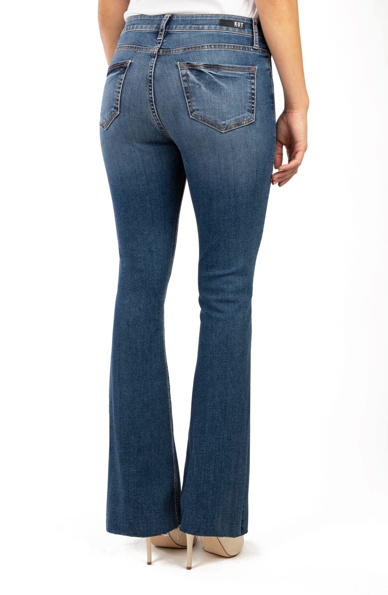 KUT from the Kloth Stella High Waist Raw Hem Flare Jeans, Alternate, color, 
