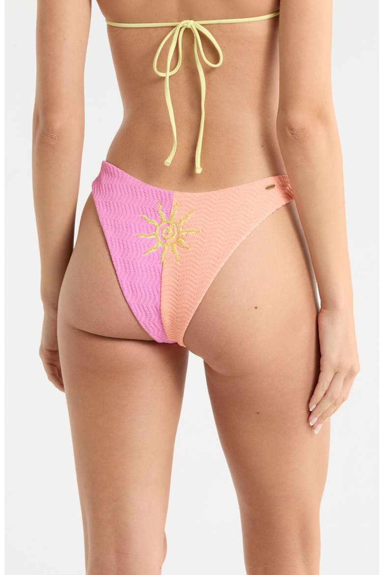 Topanga Textured High Cut Bikini Bottoms, Alternate, color, MULTI