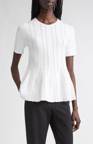Max Mara Epoche Short Sleeve Peplum Sweater