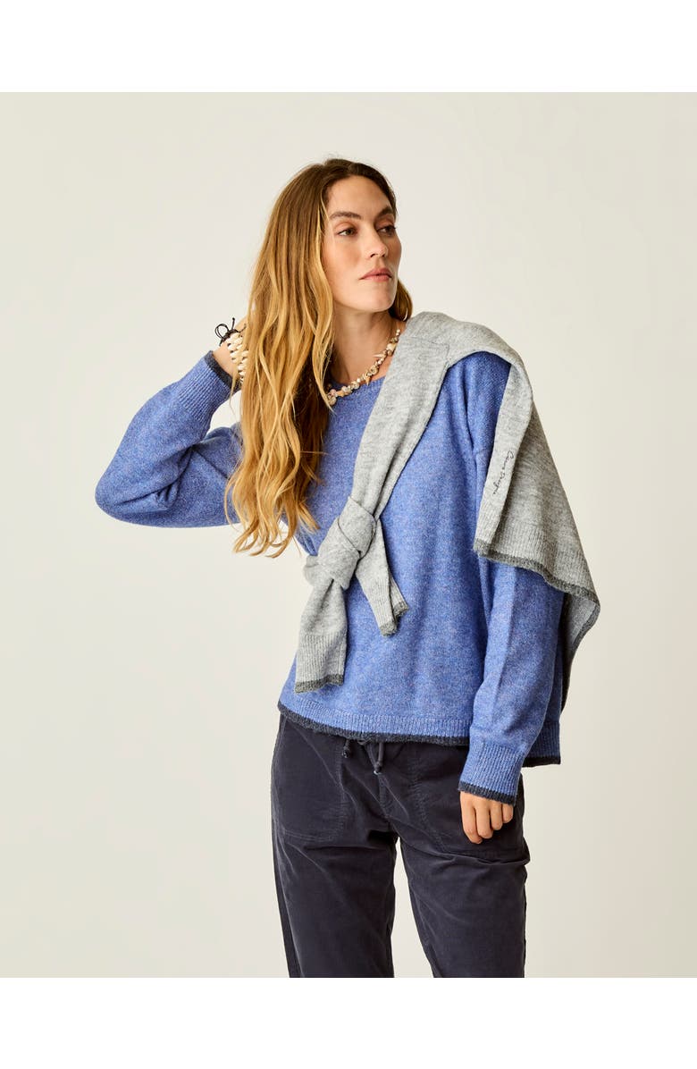 Carve Designs Drue Fuzzy Sweater, Alternate, color, Capri Blue W. Dark Capri