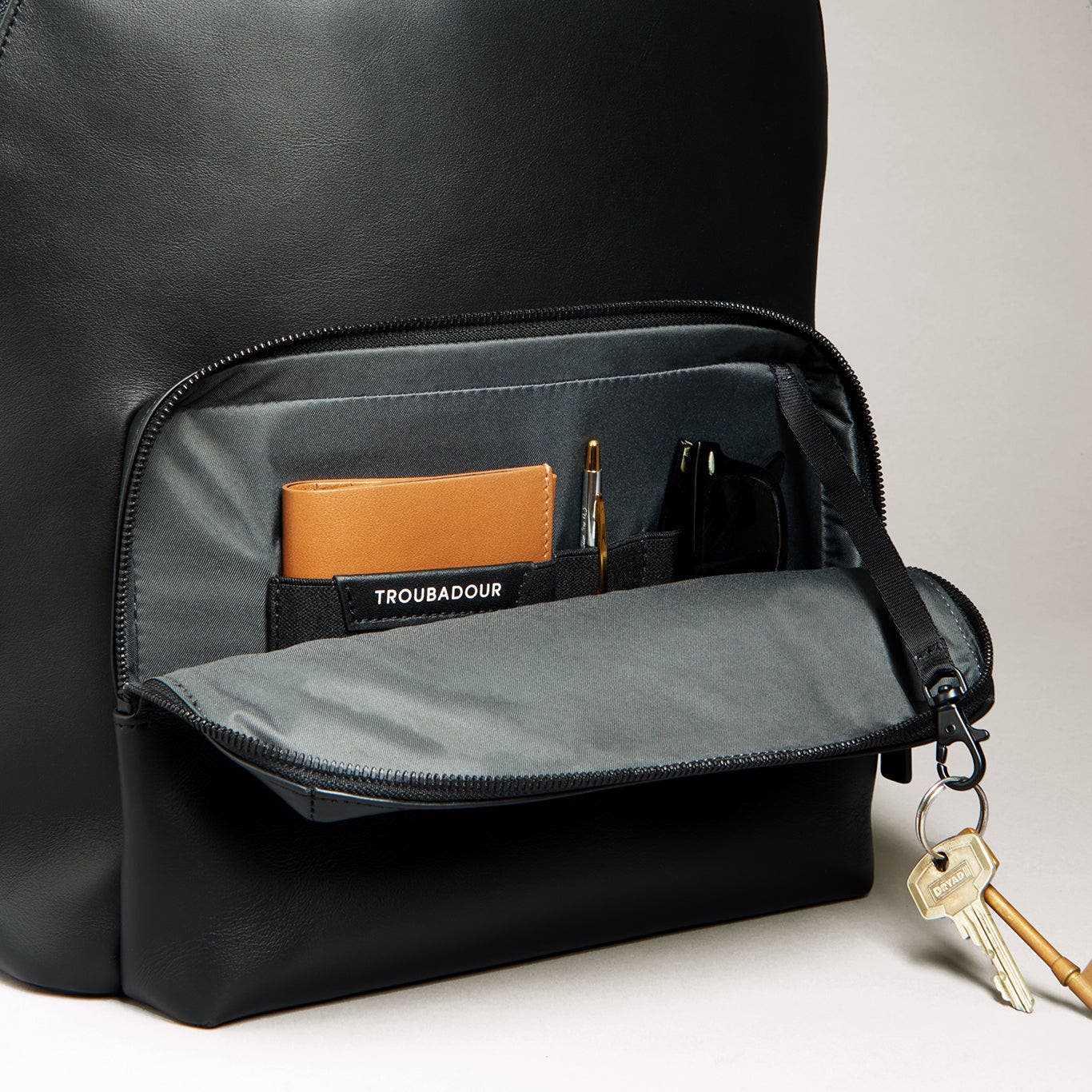 Troubadour Generation Leather Backpack, Alternate, color, Black