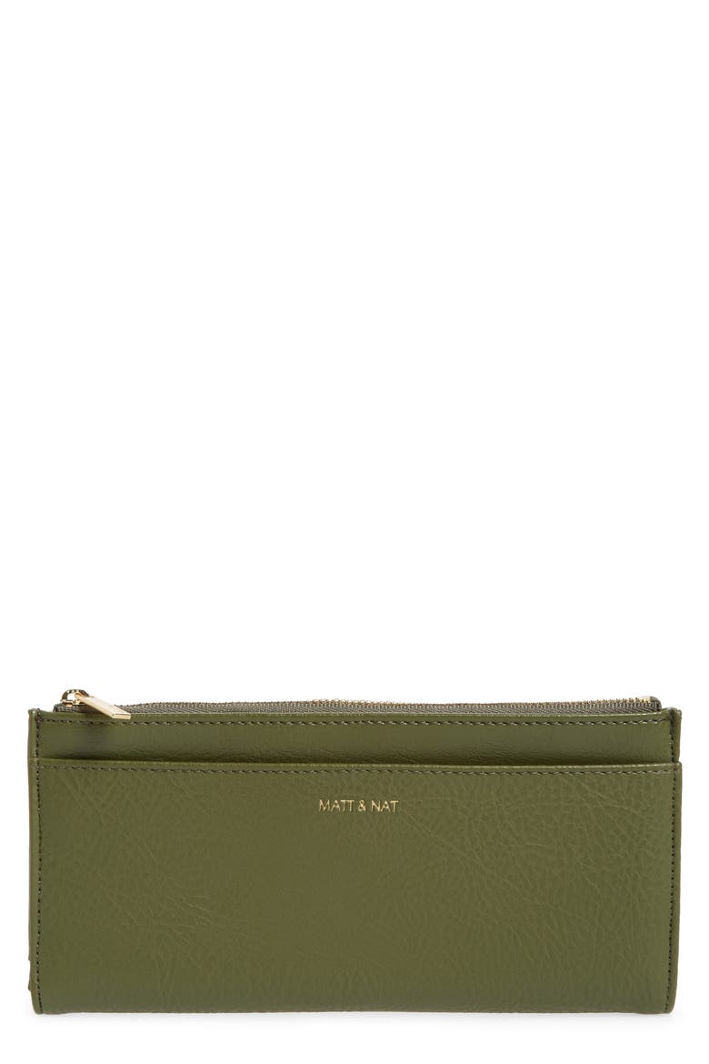Motiv Faux Leather Continental Wallet, Main, color, LEAF