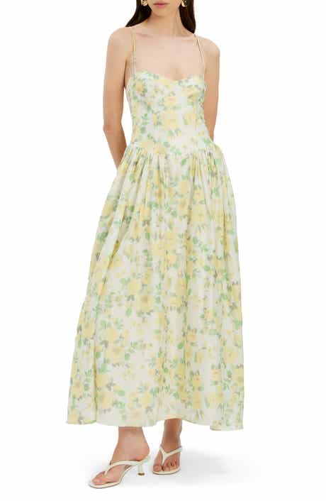 Estie Printed Lace Back Maxi Dress