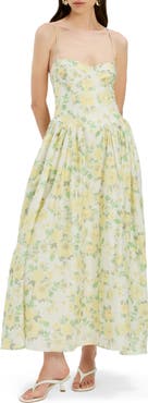 Bardot Estie Printed Lace Back Maxi Dress