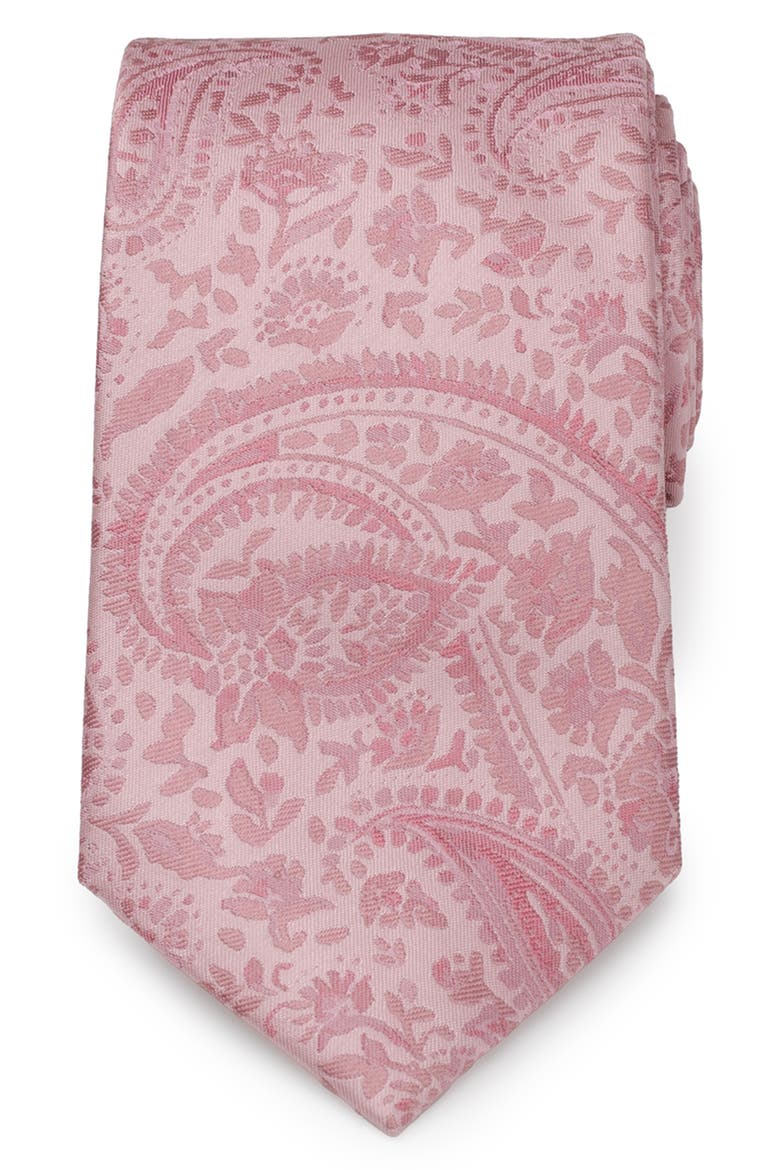 Blush Paisley Silk Tie, Main, color, PINK