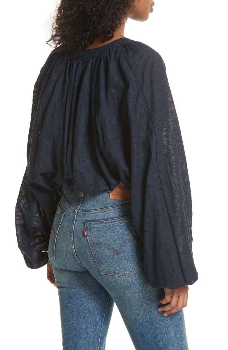 Free People Down from the Clouds Peasant Top, Alternate, color, 