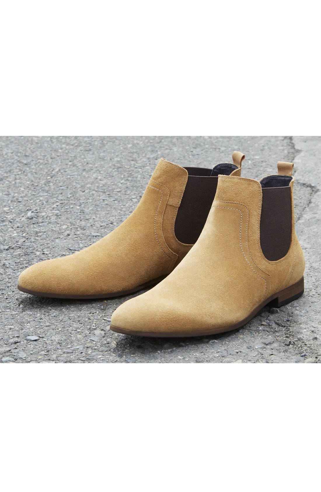 Brysen Chelsea Boot, Main, color, BLACK SUEDE