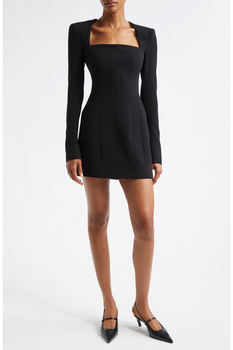 Ella Long Sleeve Minidress, Main, color, BLACK