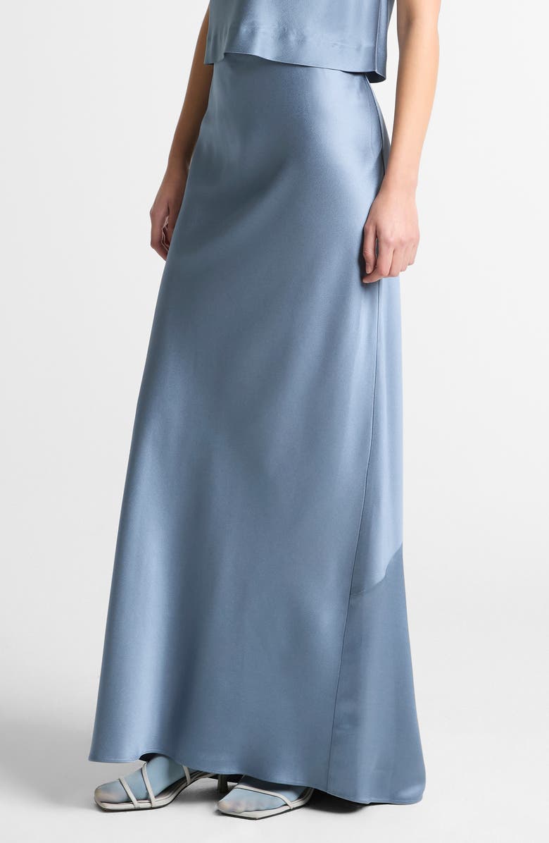 Vince Satin Maxi Skirt, Alternate, color, Azul