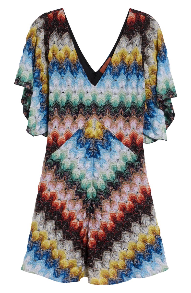 Missoni Lace Motif Lamé Minidress, Main, color, Multicolor On Black Base