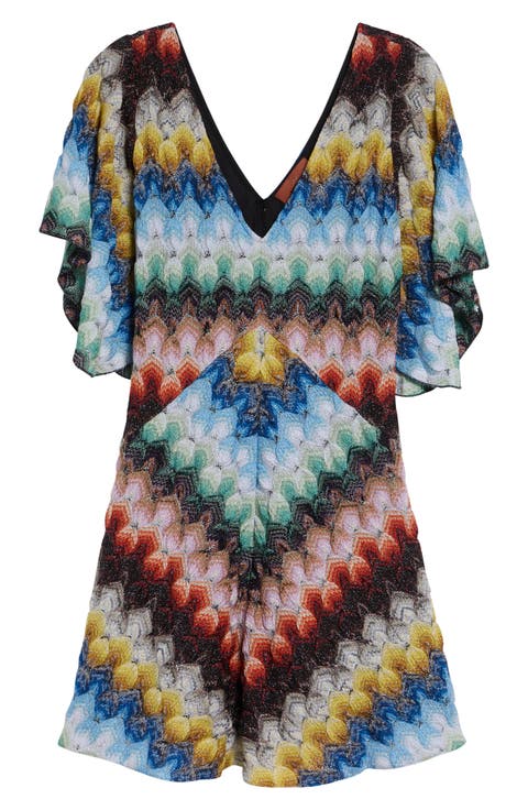 Lace Motif Lamé Minidress