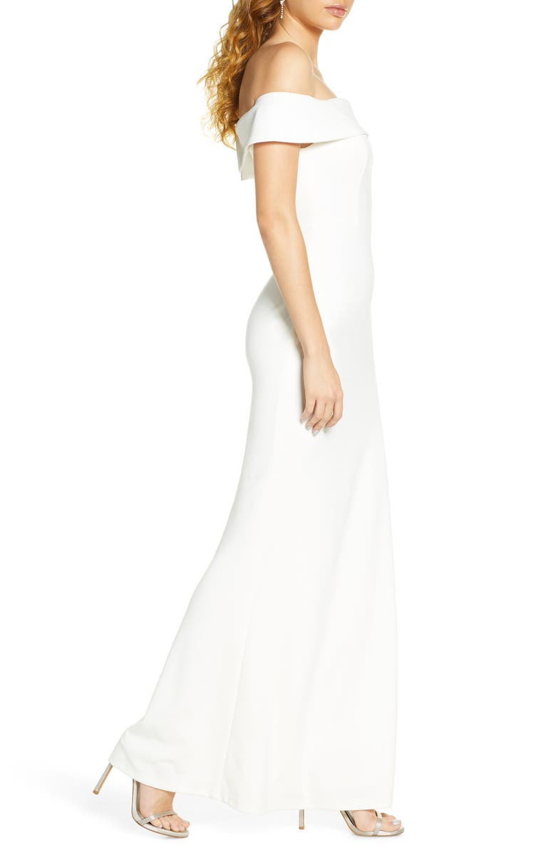 Lulus Off the Shoulder Mermaid Gown, Alternate, color, 