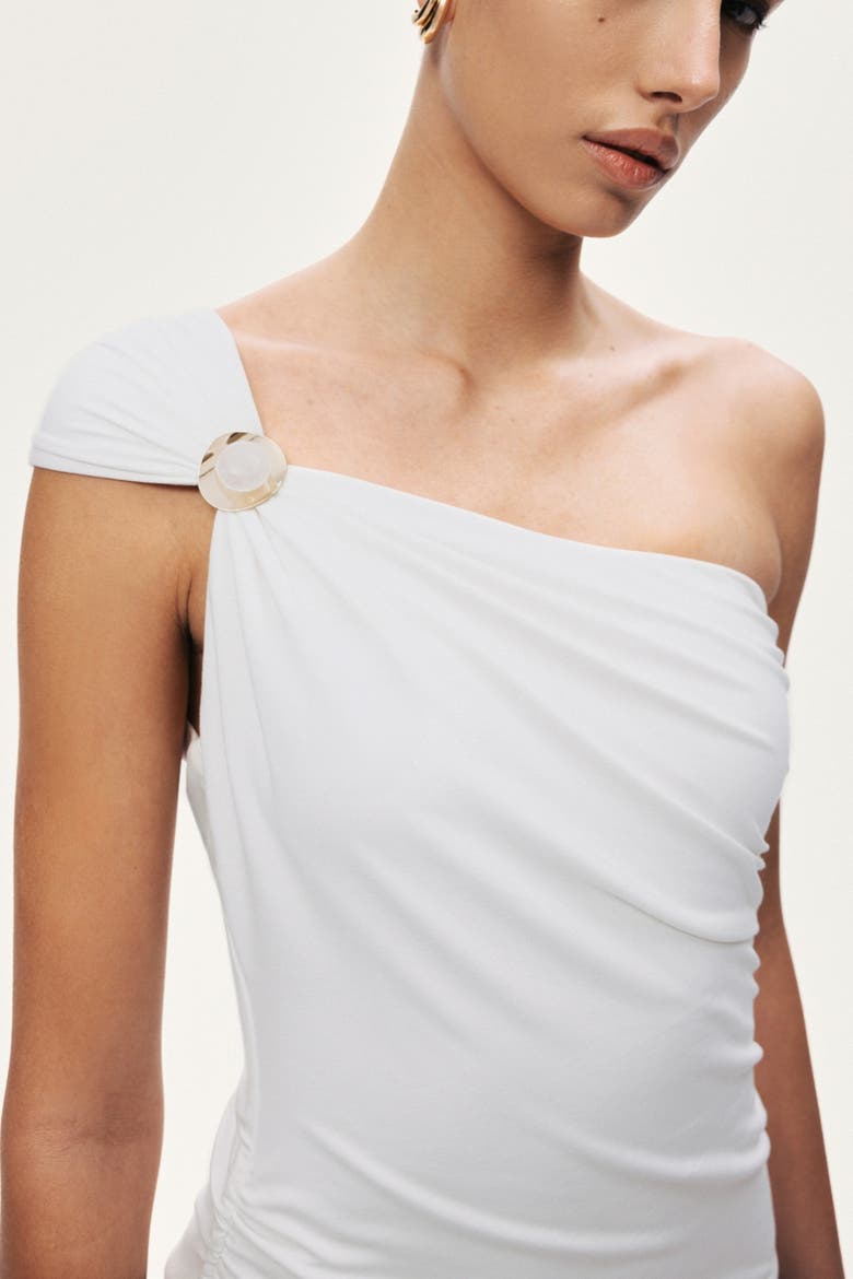 One-Shoulder Contrast Maxi Dress, Alternate, color, Multi-Colored