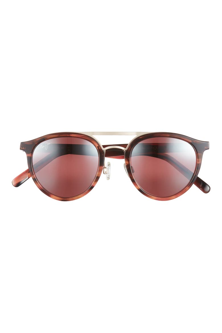 49mm Round Core Polarized Sunglasses, Main, color, BROWN BROWN ROSE