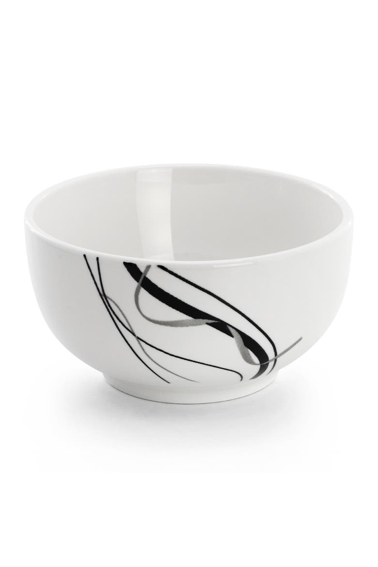 Sarah 24 Piece Porcelain Double Bowl Dinnerware Set, Service for 6, Alternate, color, White