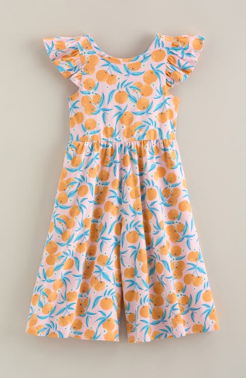 Kids' Print Flutter Sleeve Romper
