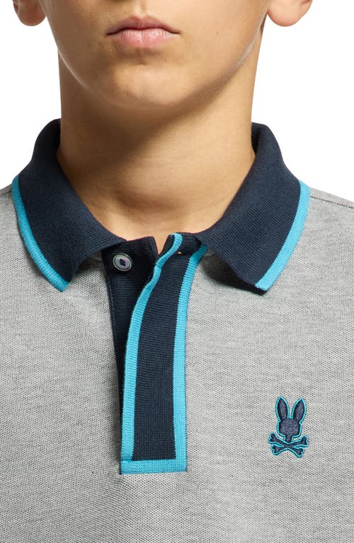 Psycho Bunny Kids' Rico Pima Cotton Piqué Polo In Heather Ash