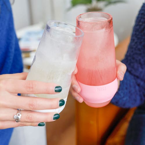 Host Champagne Freeze Cooling Cup Set Of 2 In Tinted Blush