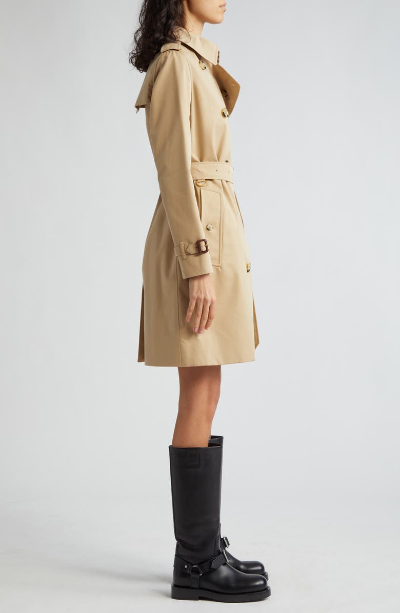 Burberry Kensington Water Resistant Gabardine Trench Coat, Alternate, color, Honey