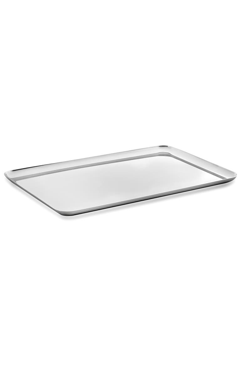 Mepra Stile By Pininfarina Rectangular Tray, Main, color, Silver - 18''