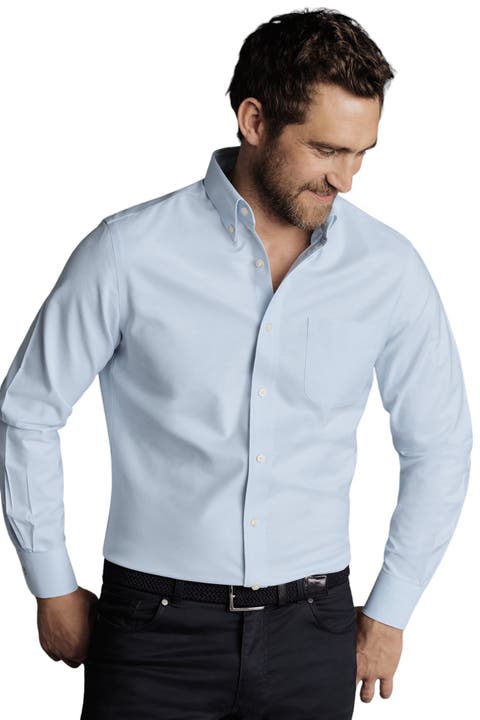 Slim Fit Button-Down Collar Non-Iron Stretch Oxford Shirt
