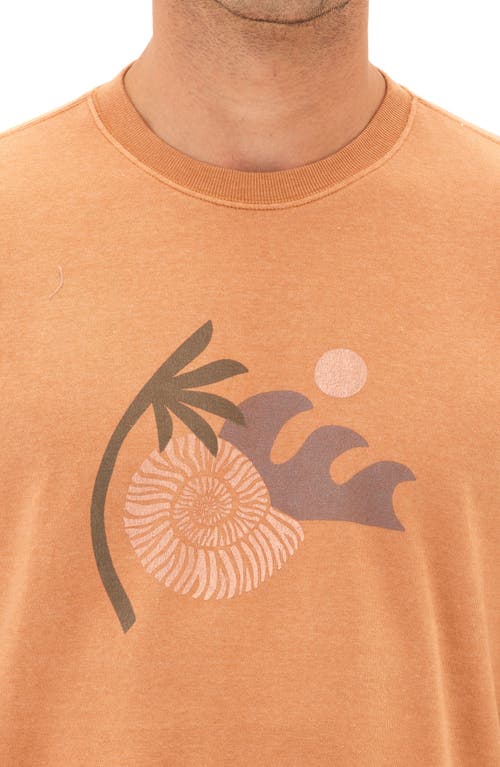 Threads 4 Thought Sea & Shell Mineral Wash Crewneck Sweatshirt In Papaya