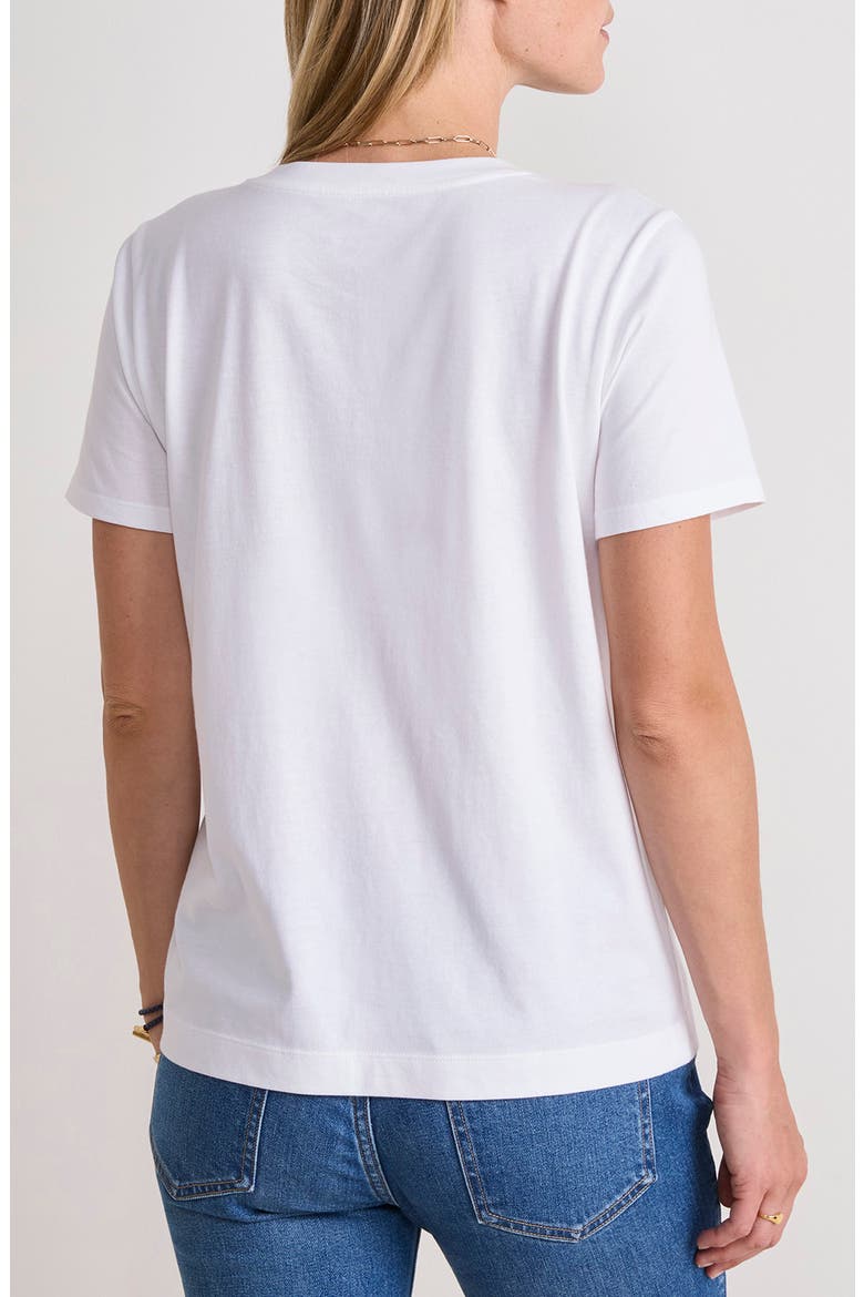 V-Neck Cotton T-Shirt, Alternate, color, WHITE CAP